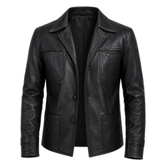 Black leather blazer