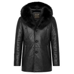 Cody's shearling trench coat with Fox Fur trims