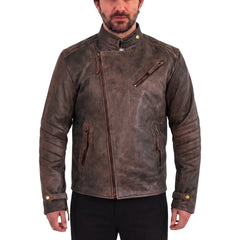 Floyd's Vintage Copper cafe racer style leather jacket