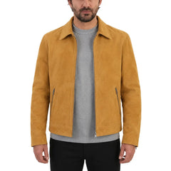 Collared Suede leather jacket