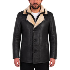 Alex's brown shearling driving coat