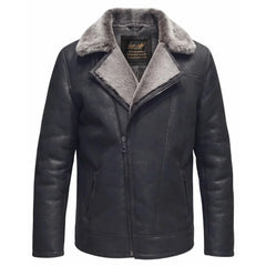 Drake's Black Shearling Car coat