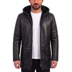 Jackson's hooded shearling coat