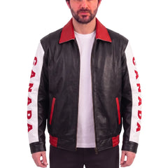 Canadian flag inspired Bomber style Jacket