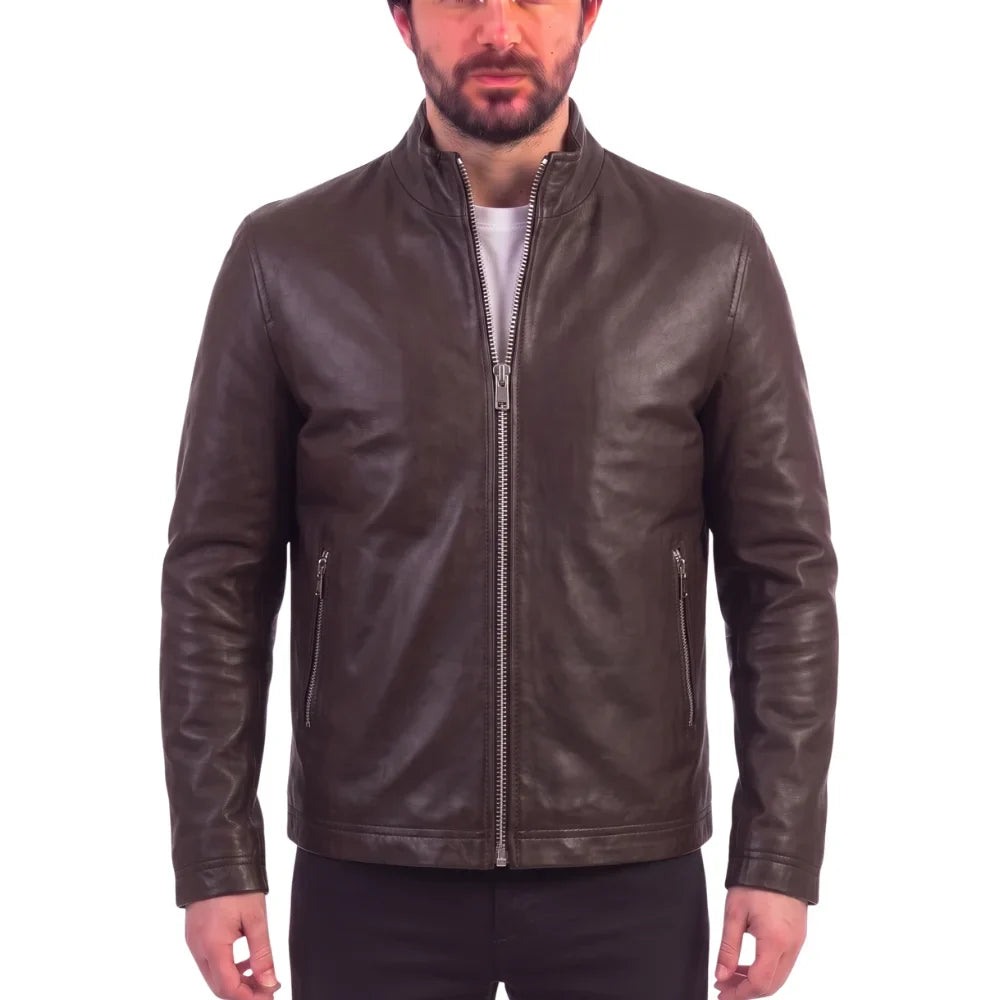 Henry Mateo Dark Brown leather jacket