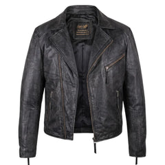 Men's Radom Black Leather Biker Jacket