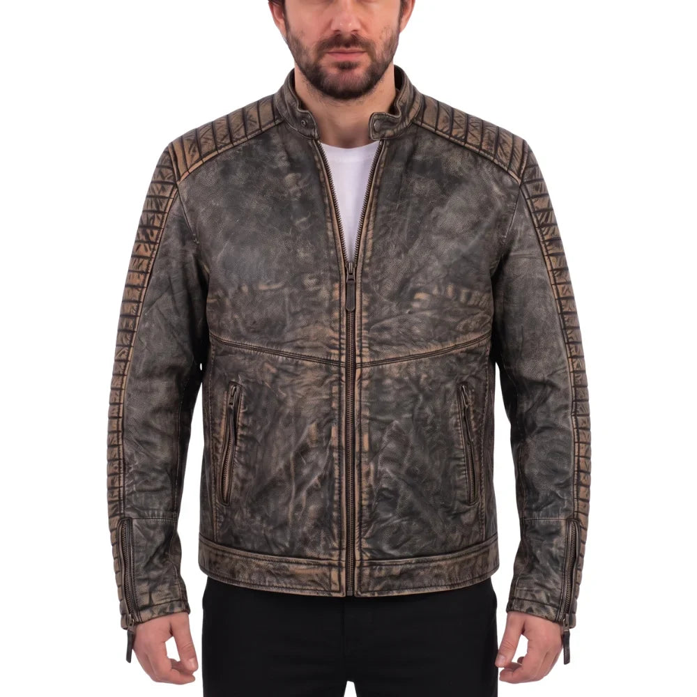 Men's Prato Black Leather Jacket