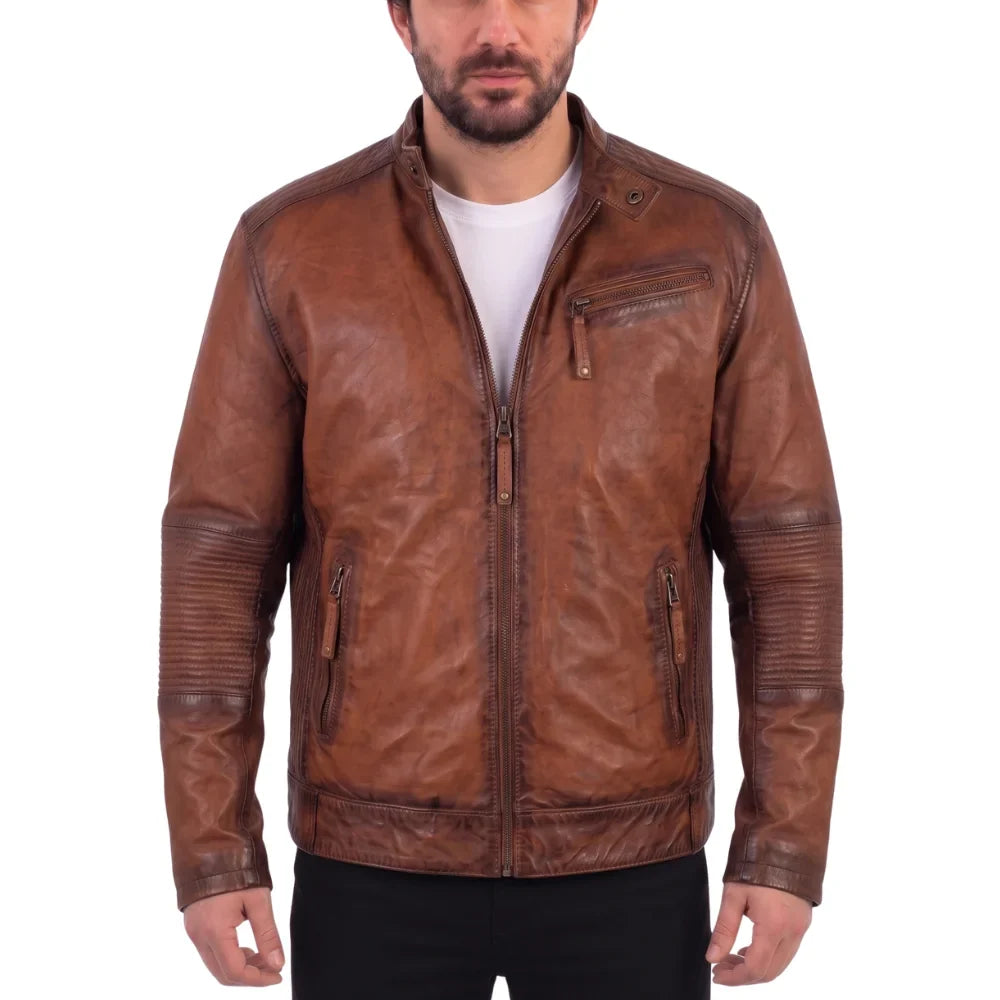 Men's Ruda Burnished Leather Jacket