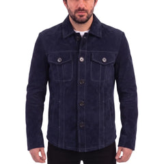 Neive's Navy blue suede shirt