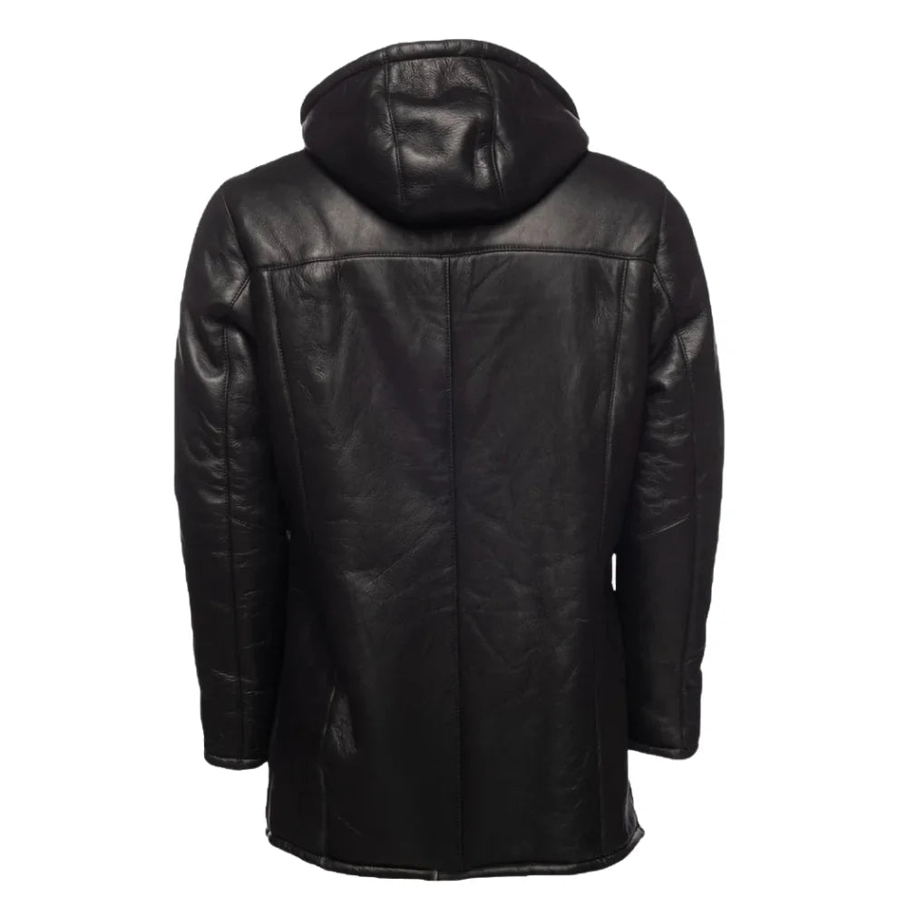 Jackson's hooded shearling coat