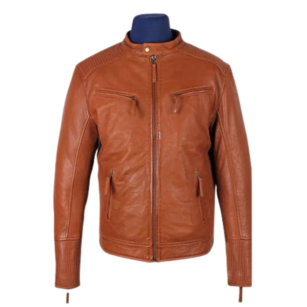 Men's Miass Tan Leather Jacket