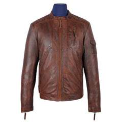 Allen Men's Burnished Timber Leather Jacket