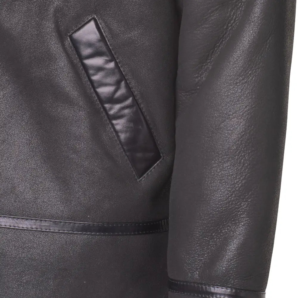 Black B3 Bomber Aviator Shearling Jacket