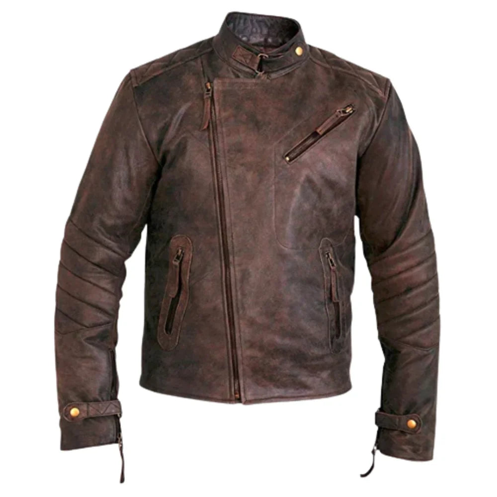 Floyd's Vintage Copper cafe racer style leather jacket
