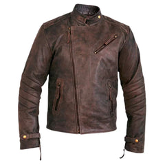 Floyd's Vintage Copper cafe racer style leather jacket