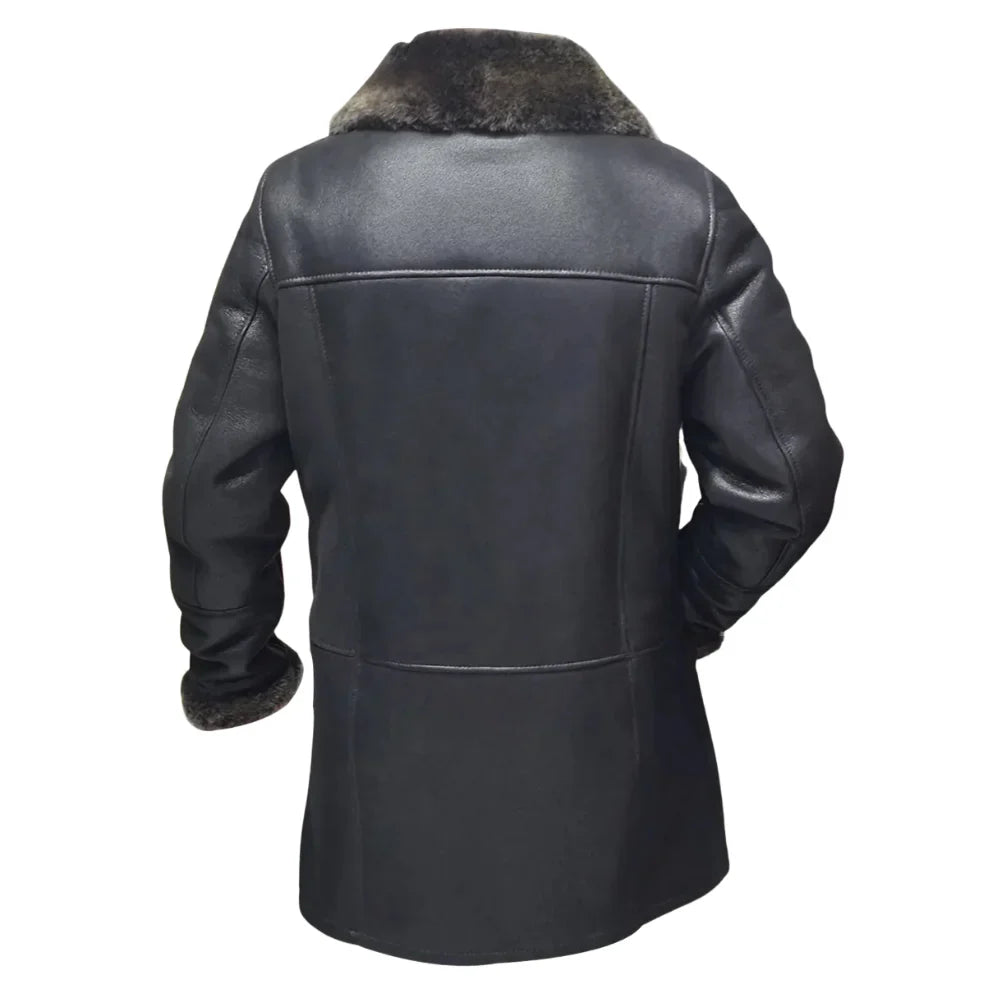 Hal Park's Black Traditional shearling sheepskin coat