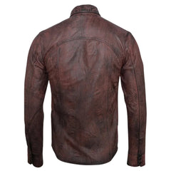 Distressed brown Leather Shirt