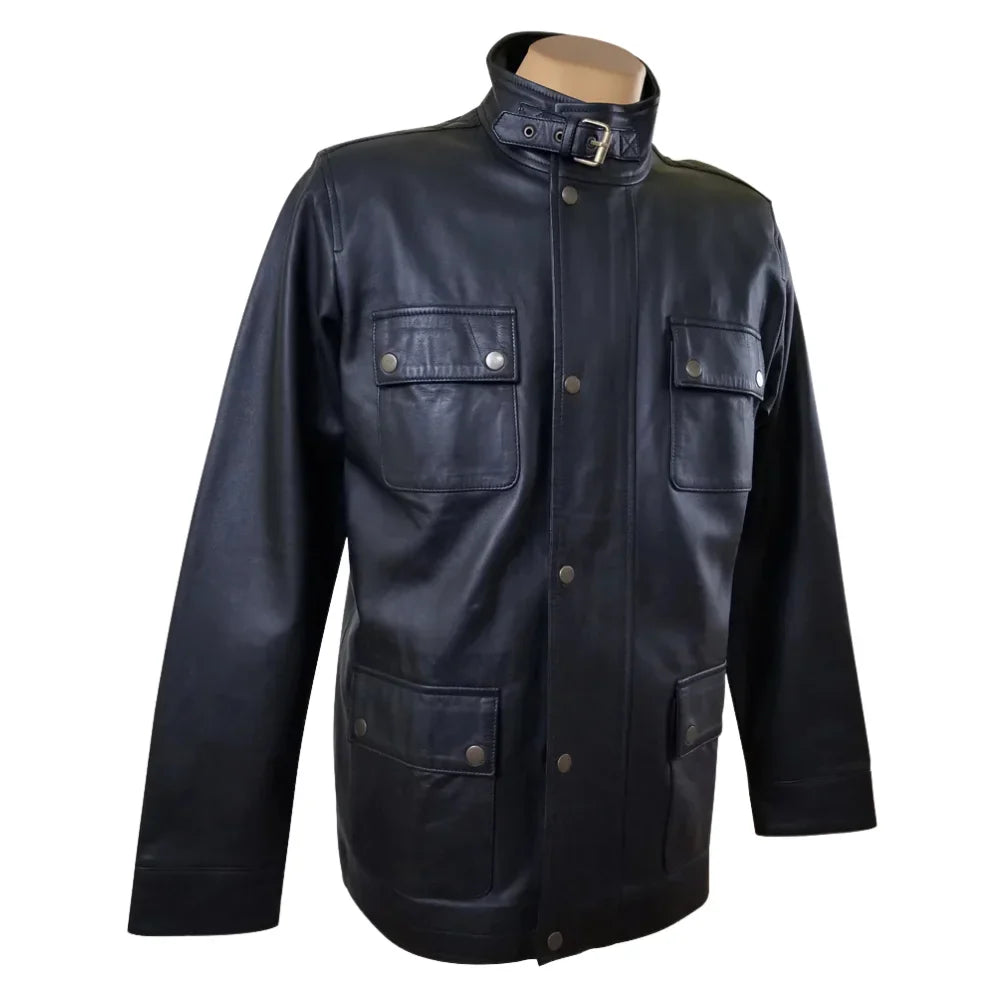 Mosley's leather jacket with flap pockets