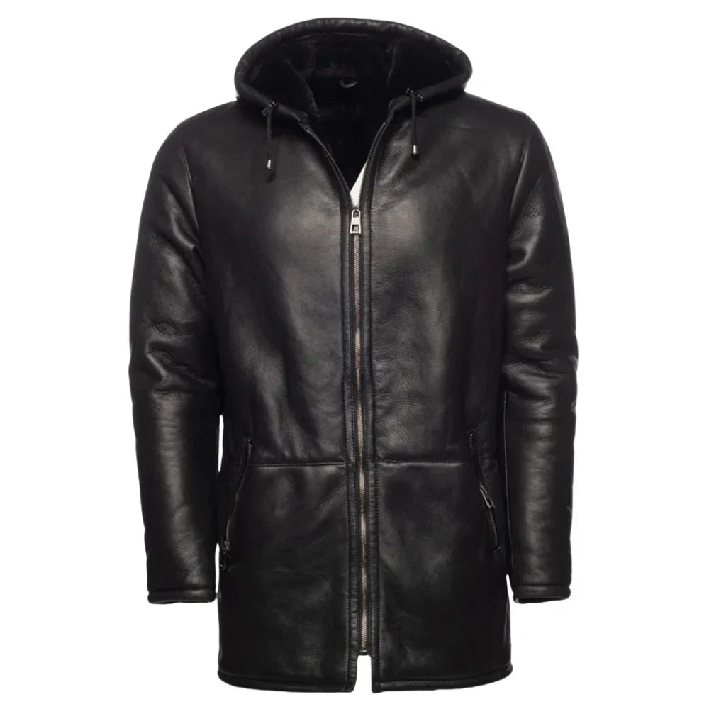 Jackson's hooded shearling coat