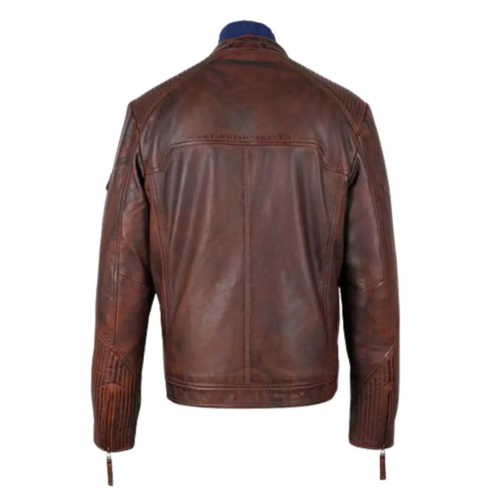Allen Men's Burnished Timber Leather Jacket