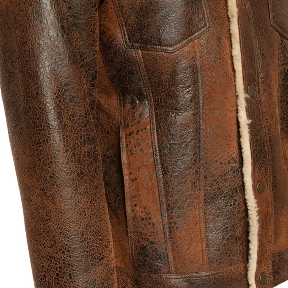 Kevin's Vintage trucker style shearling jacket