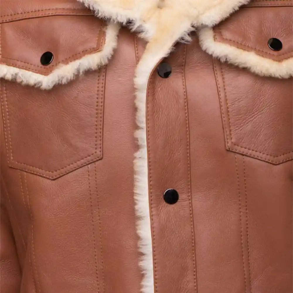 Mike's western Trucker shearling coat