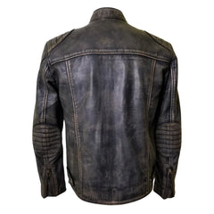 Hendrix's Distressed Leather Jacket with collar belt