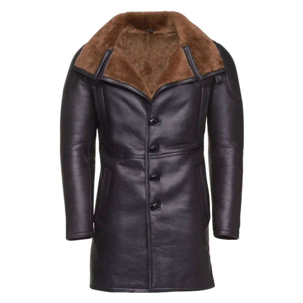 Real Shearling Coat inspired by Ryan Gosling's Blade Runner 2049 Trench Coat