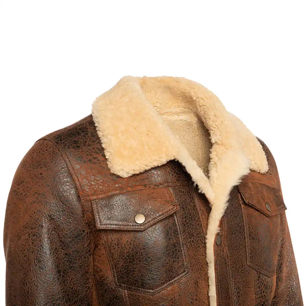 Kevin's Vintage trucker style shearling jacket