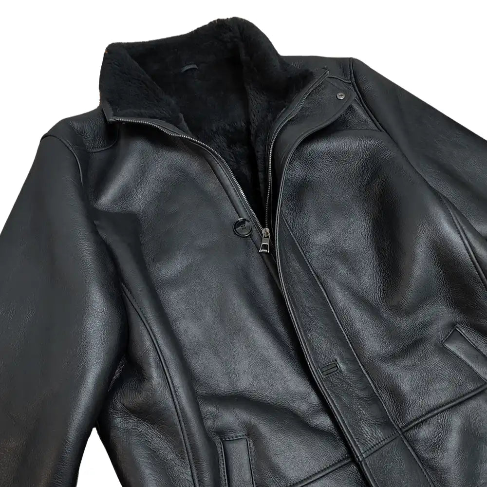Ralph's Black shearling Long coat