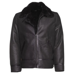 Black B3 Bomber Aviator Shearling Jacket