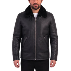 Black B3 Bomber Aviator Shearling Jacket