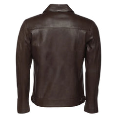 Brown leather jacket with collars