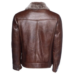 Dashiell brown trucker shearling jacket