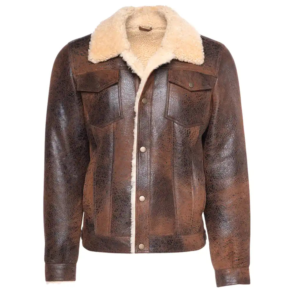 Kevin's Vintage trucker style shearling jacket