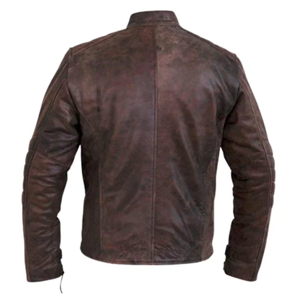 Floyd's Vintage Copper cafe racer style leather jacket
