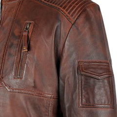 Allen Men's Burnished Timber Leather Jacket