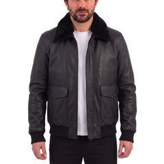 Matte Black A2 Bomber Leather jacket
