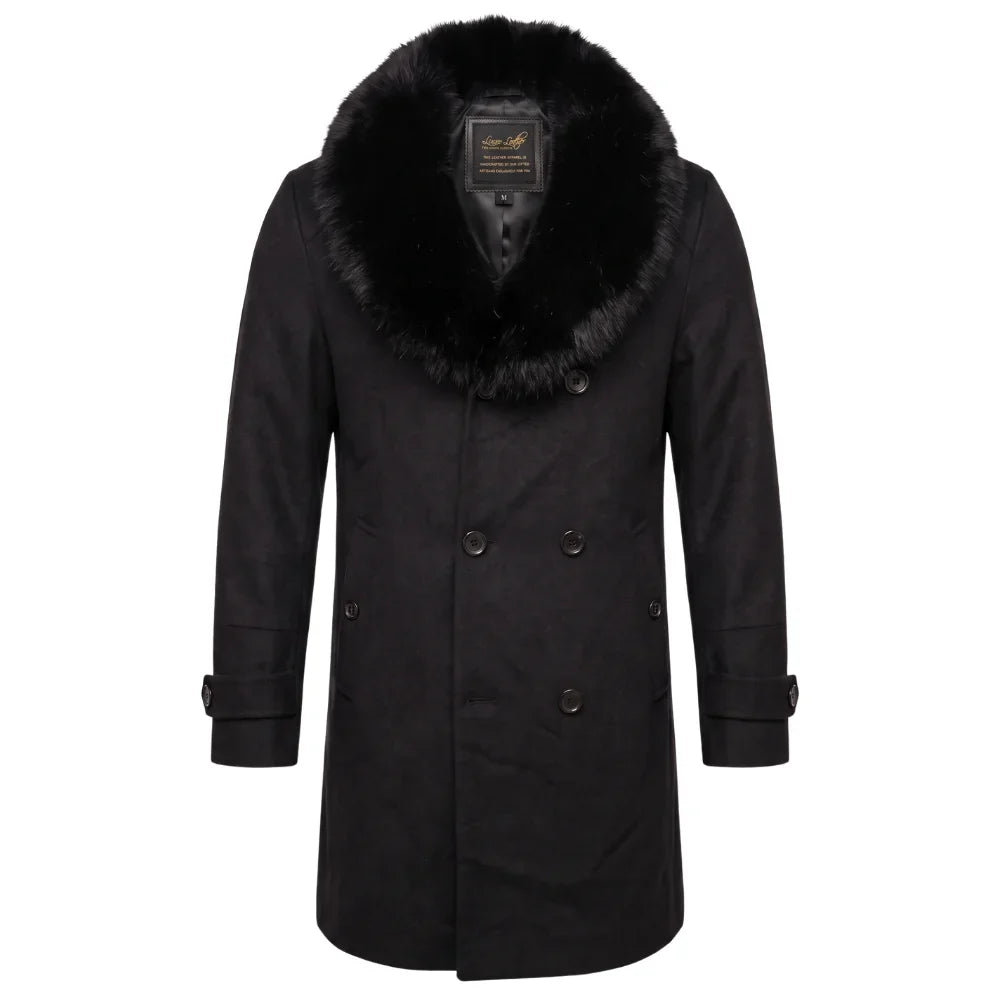Farrel's Cashmere 3/4 length trench coat with Fox Fur collar