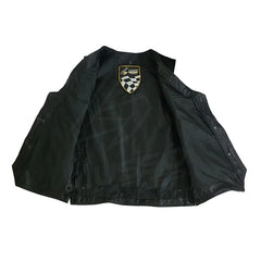 Laced Unisex Motorcycle leather vest with adjustable side laces
