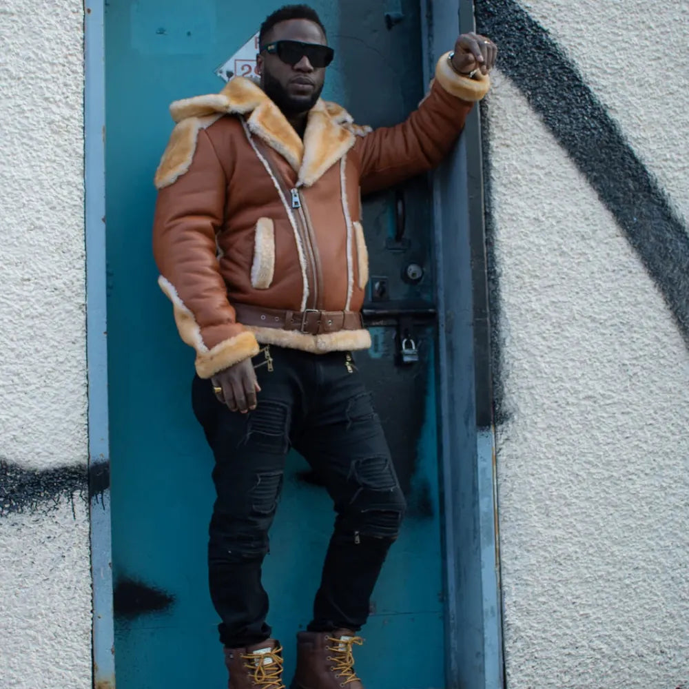 Alek's Shearling Leather Biker Jacket