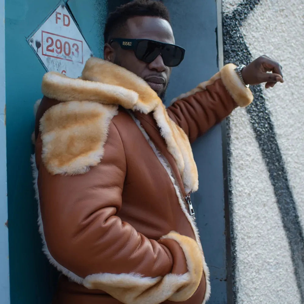 Alek's Shearling Leather Biker Jacket