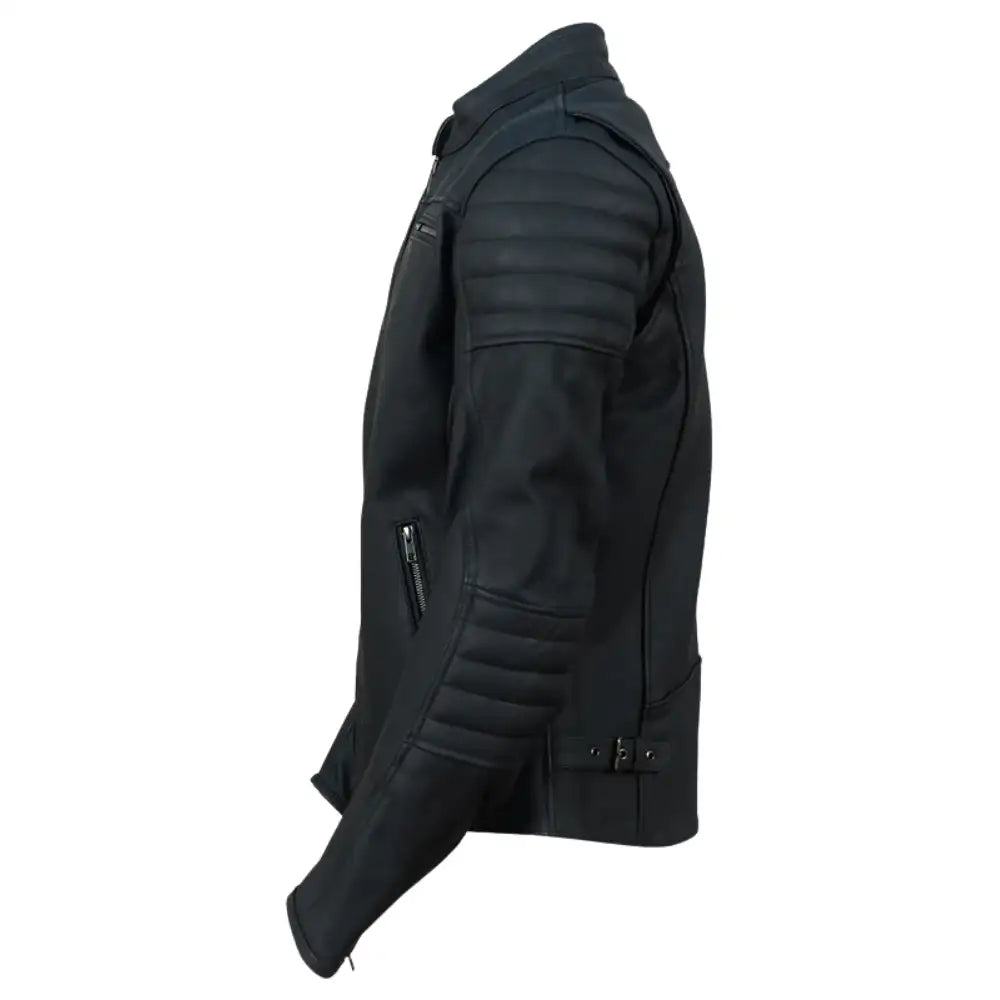 Alexander Matte Leather Cafe Racer Motorcycle Jacket