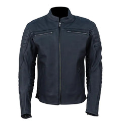 Alexander Matte Leather Cafe Racer Motorcycle Jacket