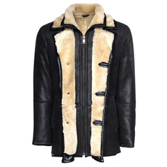 Alex's brown shearling driving coat