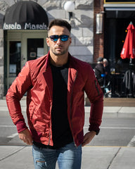 Archer's Maroon Nylon flight jacket with ribbed waist