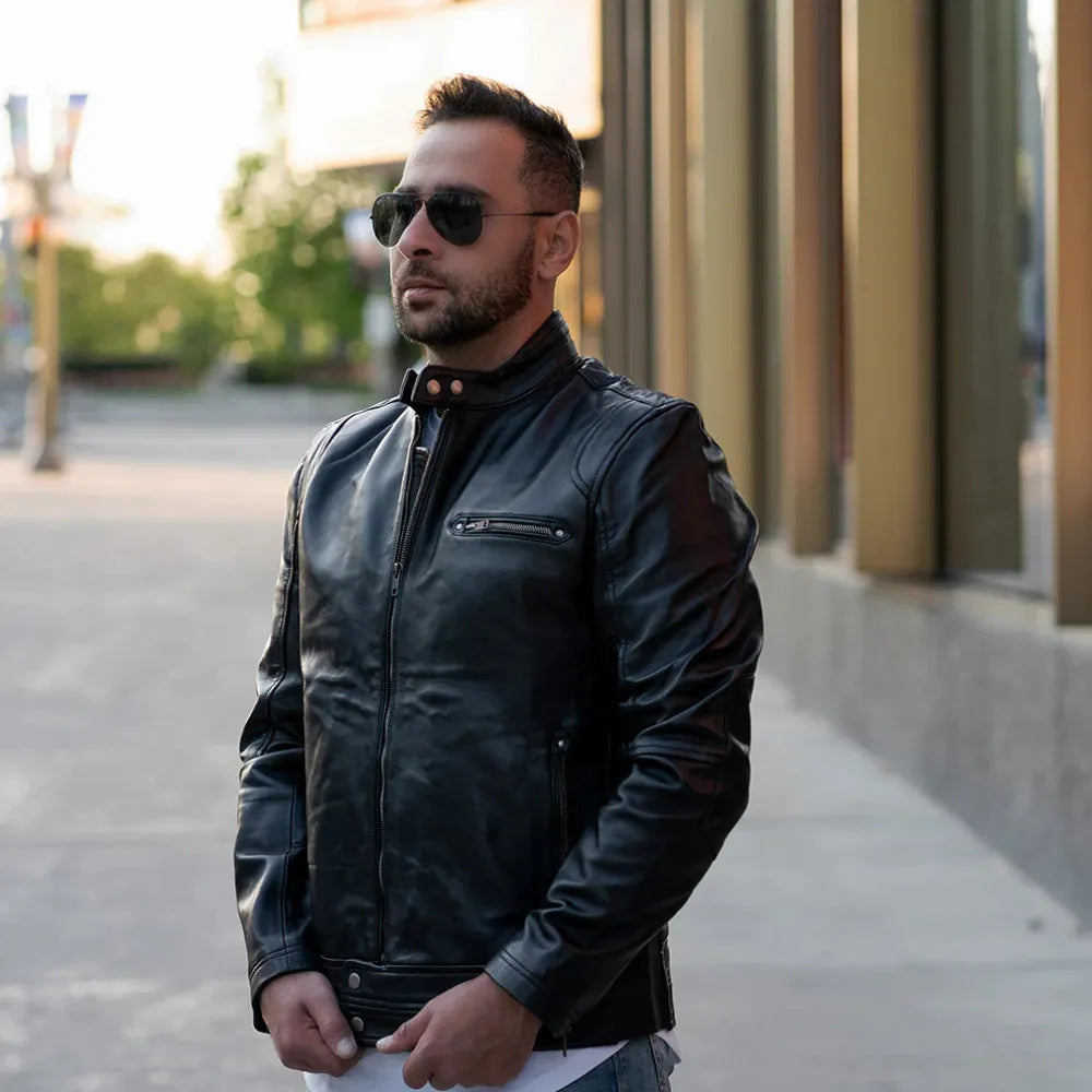 Arthur Classic Cafe racer Leather Jacket