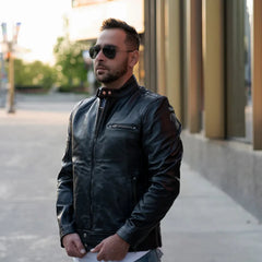 Arthur Classic Cafe racer Leather Jacket