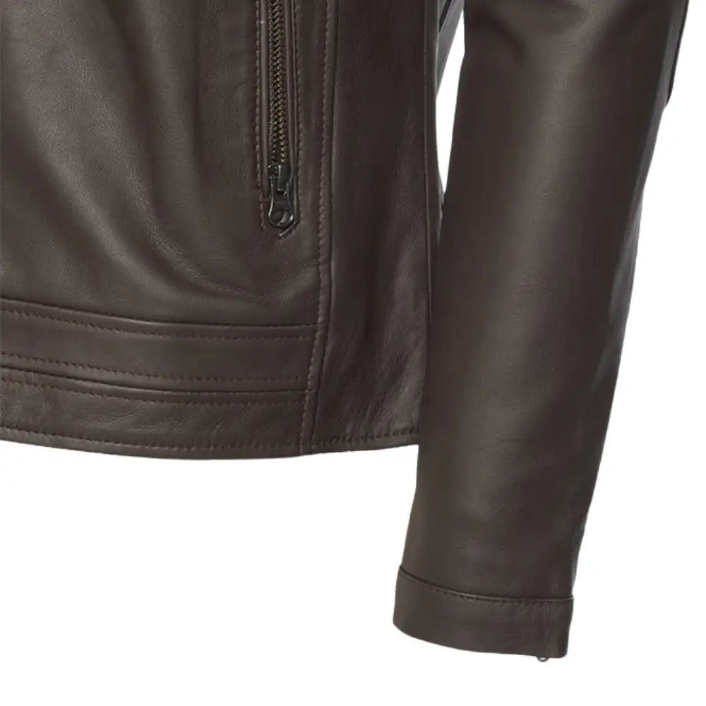 Arthur dark brown café racer leather jacket