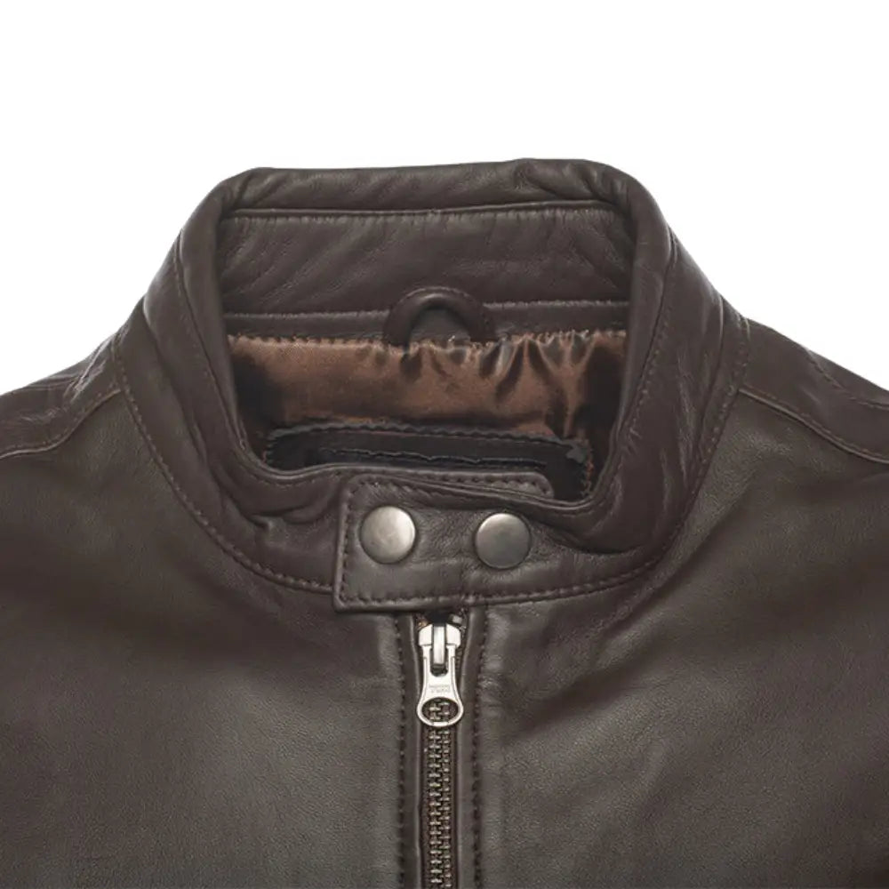 Arthur vintage brown café racer leather jacket